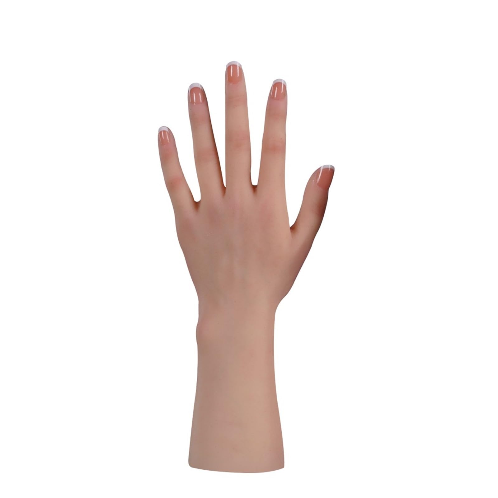 Realistic Silicone Material Female Hands Model Lifelike Hand Foot Mannequin For Art Jewelry Display(Left hand,Type B color 1)