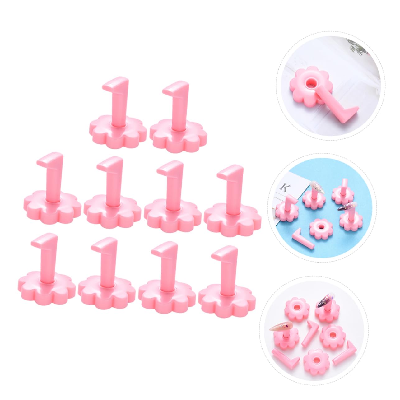 10Pcs Nail Art Practice Stand Removable Press on Nail Holder for Painting Manicure Training Rack Display Base