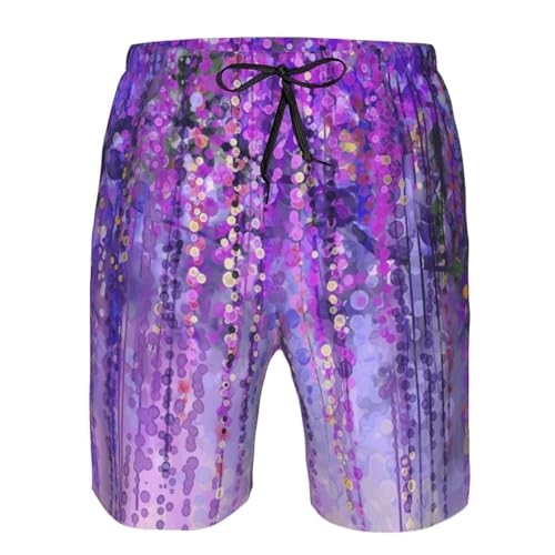 Floral Tree Print Mens Casual Shorts Drawstring Summer Beach Stretch Shorts Novelty Swimtrunks4
