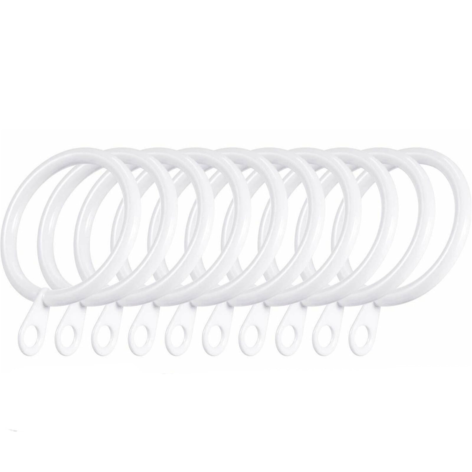 Shower Curtain Rings Metal Curtain Rings Hanging Hooks for Curtains Rods Pole Voile Heavy Duty(White,84PCS)