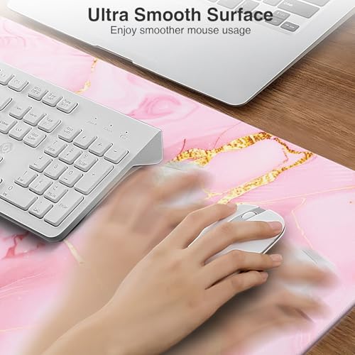Image of Pink Marble Mouse Pad with 15W Wireless Charging, with 20W Adapter