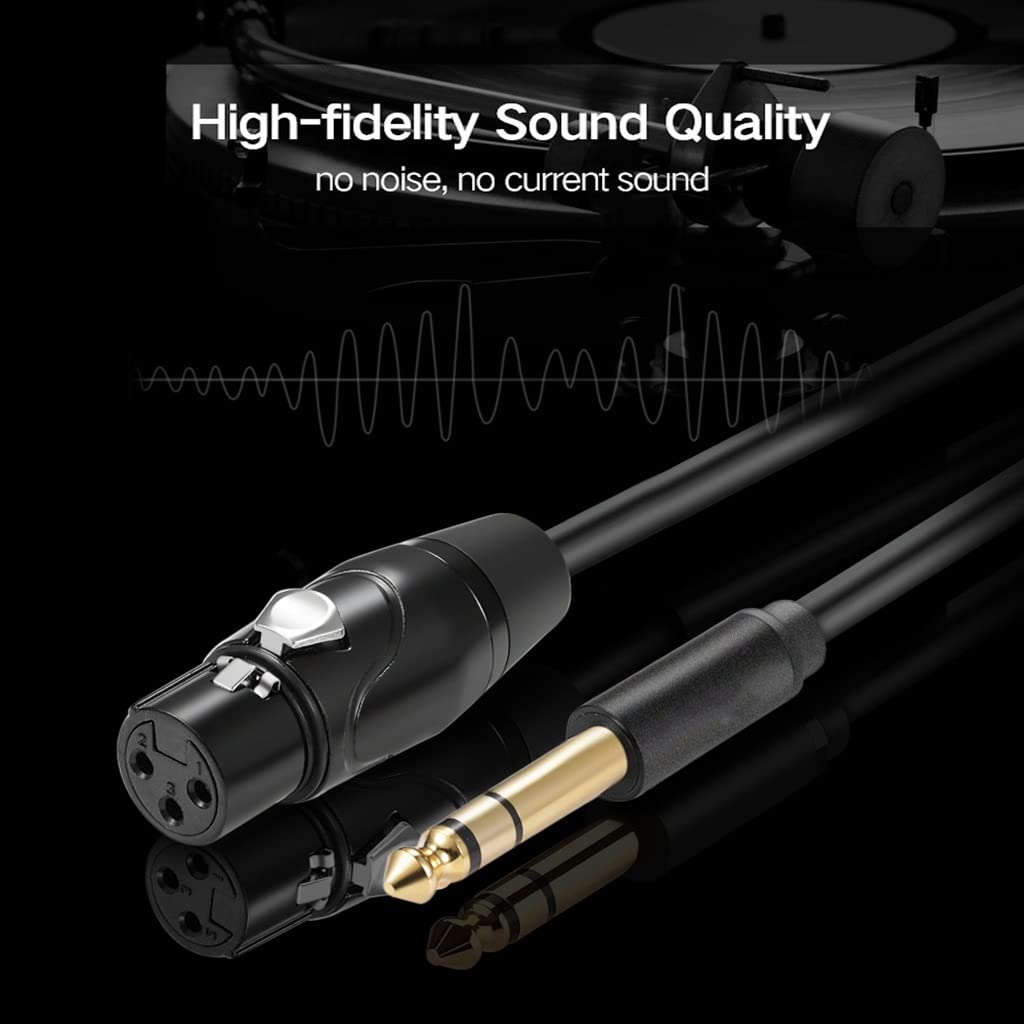Kabel audio, kabel instrumentalny, kabel XLR do gniazda mikrofonowego Jack Lead Aux TRS 6,35 mm/6,5 mm męski przewód żeński mikser gitarowy wzmacniacz stereo (kolor: jak pokazano, rozmiar: jeden rozmi