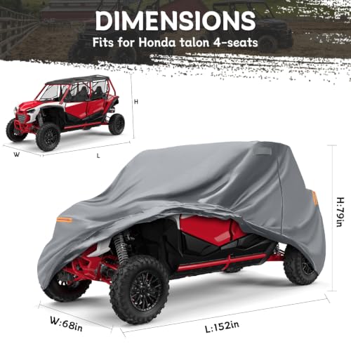 Image of Waterproof UTV Cover Compatible with Honda Talon 4 Seats | 6 Layers Outdoor Cover with Cotton Liner, Air Vents, Door Zipper and Windproof Buckles for Rain Snow Dust Protection