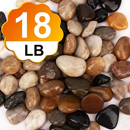 [18 Pounds] Pebbles Aquarium Gravel River Rock, Natural Polished Decorative Gravel,Garden Ornamental River