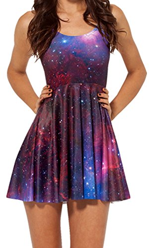 Image of Sister Amy Printed Elastic Sleeveless Shaping Breathable Camisole Skater Dress