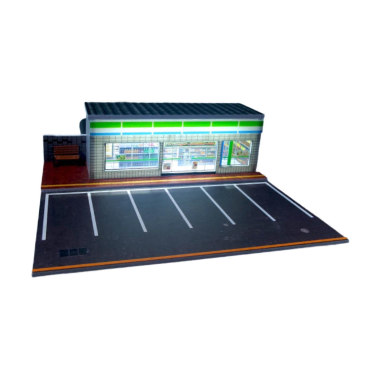 Sharplace Parkplatz im Maßstab 1:64 mit Beleuchtung, Sammlergarage, Diorama, Modellfahrzeuggarage, Schaukasten, B