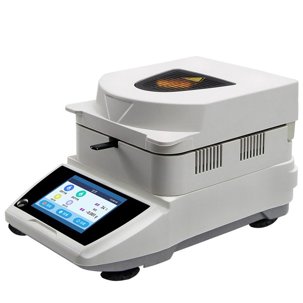 Analizator wilgoci, elektroniczny precyzyjny tester do ziaren, proszków, ziół, herbaty, mięsa - halogenowy miernik wilgotności, zakres ważenia 0,005-100 g