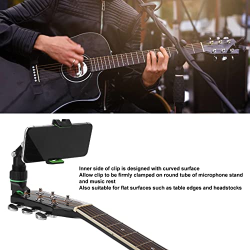 Eujgoov Guitar Phone Mount Clamp for Headstock with 10 Picks and Microfibre Cloth for Music Lessons and Live Streaming - Image 2