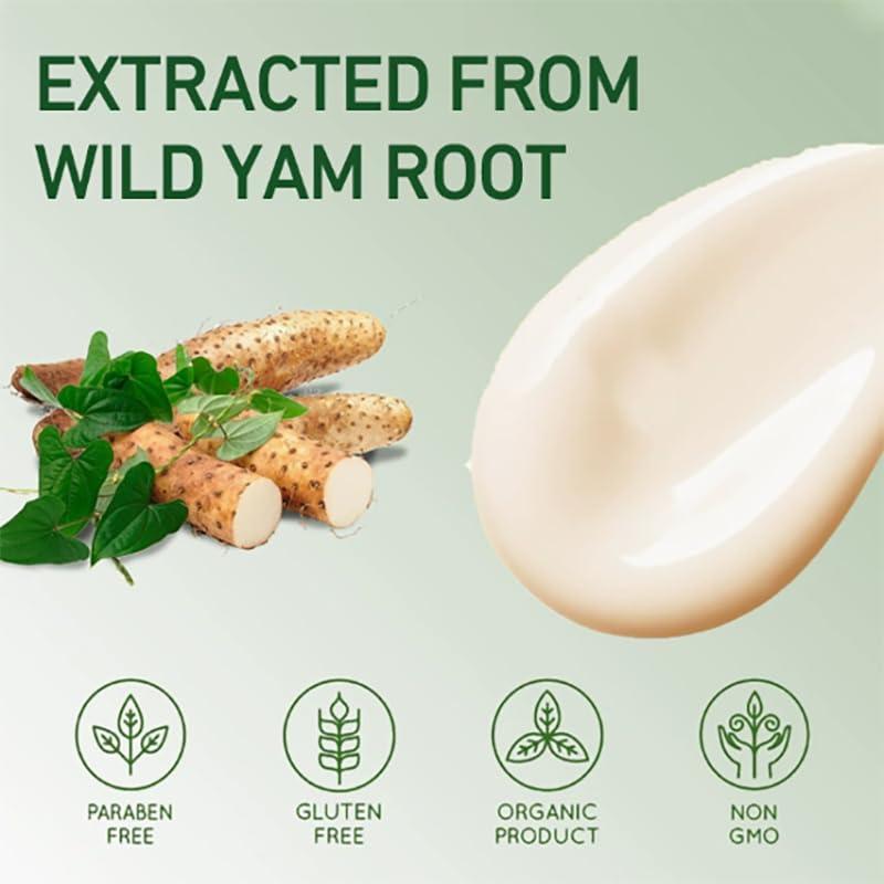 Miniatura 4 de Crema de ñame silvestre para mujeres, crema orgánica de ñame silvestre para equilibrar hormonas, ingredientes naturales, trébol rojo St Germain
