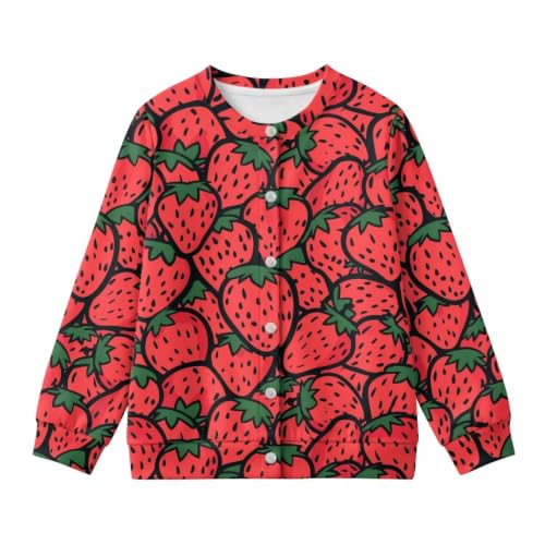 Image of Girls Cardigans Sweater Long Sleeve Crew Neck Button Down Sweaters School Outerwear for Kids Fall Winter Tops