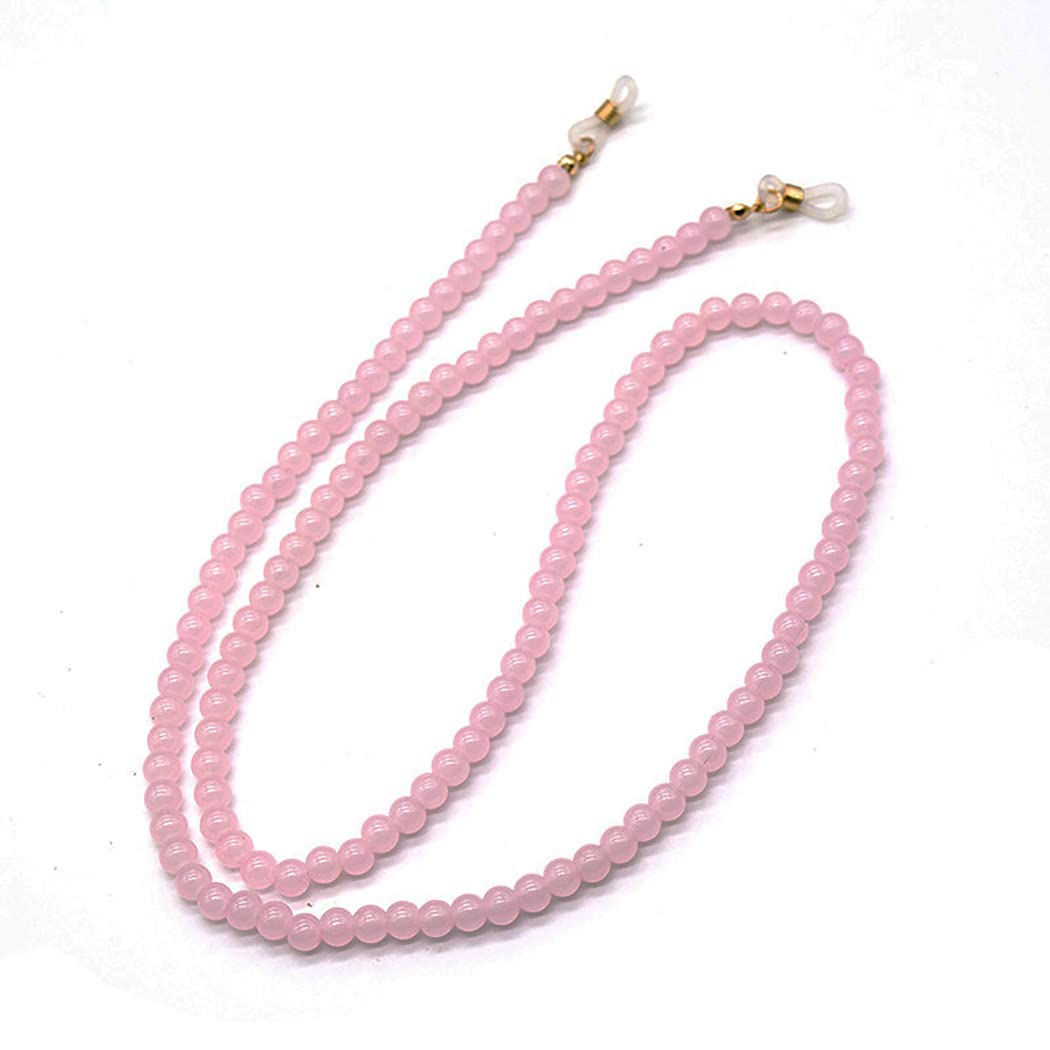 Obmyec Rhinestone Sunglasses Chain Beaded Glass Chain Reading Eyeglass Chain for Women and Men (Pink)