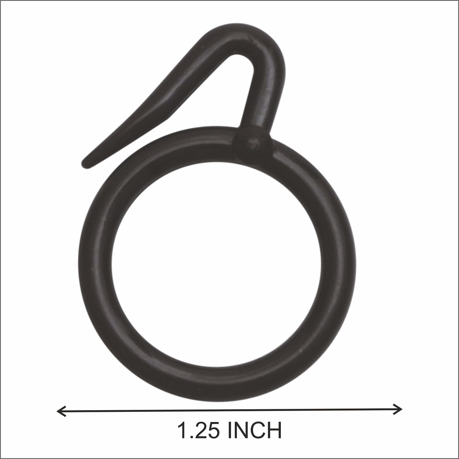 ProKart Premium Plastic Curtain Ring Hook for Doors Windows Bathroom Curtains 1.25 inch Ring Suitable for 1 inch Rod (Brown, 50) 2