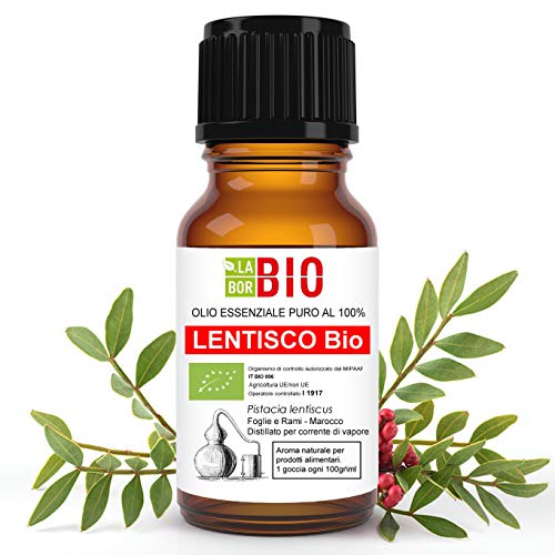 Lentisco Bio Olio essenziale 100% Puro 5 ml - Uso Alimentare Interno Terapeutico Diffusori Aromaterapia Cosmetica Cucina - Laborbio