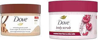 Dove Scrub Brown Sugar & Coconut Butter For Silky Smooth Skin Body Scrub Exfoliates & Exfoliating Body Polish Crushed Cher...
