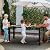 PIZZELLO 7-Piece Outdoor Patio Dining Set, 6Pcs Stackable Patio Chairs and Rectangular Dining Table, All Weather Outdoor Table and Chairs Set for Backyard, Garden, Deck and Poolside