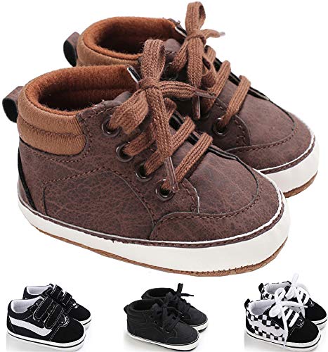 Baby Girls Boys Shoes Canvas Sneakers Toddler High-Top Ankle Canvas Infant Soft Sole Newborn First Walkers Crib Shoes