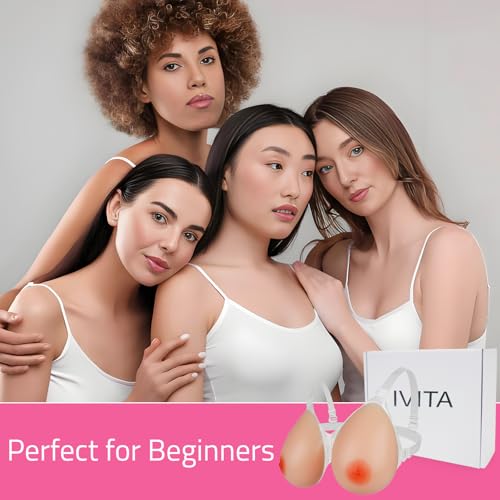 IVITA Strap on Silicone Breast Form Artificial Flase Breast with Strap Fake Boobs for Mastectomy Crossdresser Prosthesis3