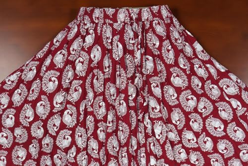 Image of Premium Long Skirt | Stylish Long Crushed Cotton & Unique Prints | Floor Length Skirt for Women | Elastic Waist Premium Maxi Skirt - Comfortable Casual Wear