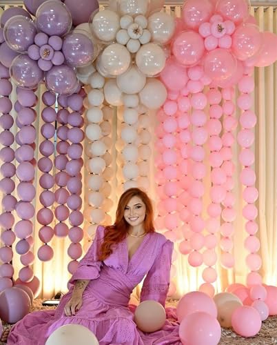 Image of Pink Link Balloons,60Pcs 6Inch Baby Pink Latex Linking Balloons for Birthday Valentine's Day Baby Shower Wedding Anniversary Party Decorations