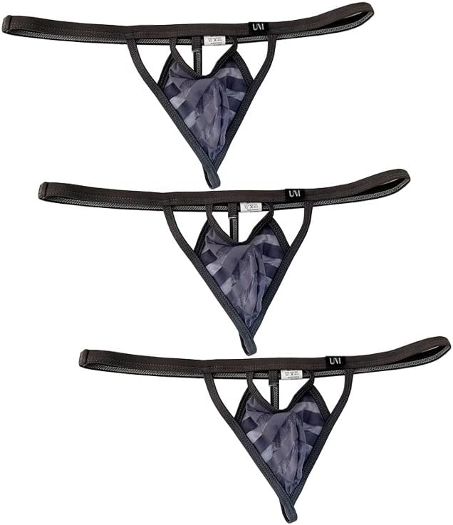 Men's Mesh See Through Thongs Underwear T-Back G-String Thong Briefs Underwear Panties