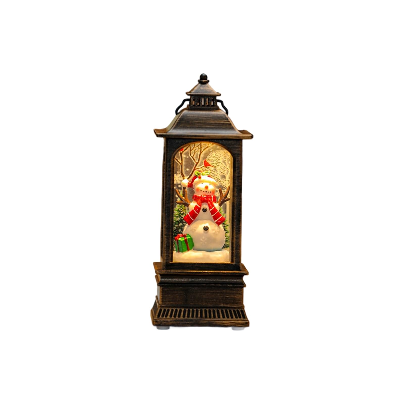 Tsophreniq Portable Snowflake Telephone Booth Ornament with Clear Crystals Designs for Indoor Festival Decoration Holiday Mantelpiece Ornament