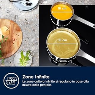 Electrolux Piano Cottura a Induzione LIL63443, 4 Zone, Funzione Bridge, 60cm, PowerBoost, Controllo Touch, Vetroceramica, Tecnologia Hob2Hood, Sicurezza Bambini, Timer, Design Nero Elegante