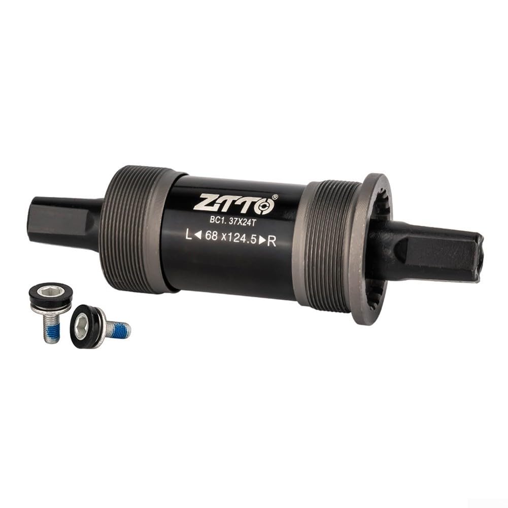 Rodamiento sellado de metal para pedalier de bicicleta, agujero cuadrado de 68 mm, 1,37 x 24 T, para bicicleta de carretera, MTB, bielas, pieza de repuesto de eje negro (68 x 124,5 mm)