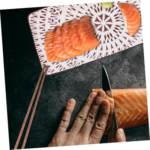 Sets de platos sushi estilo japonés cerámica y madera miniatura 4