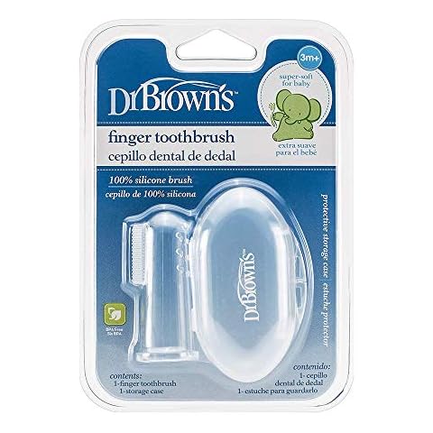 Cepillo de dientes de silicona para bebé con funda Dr. Brown's Cover