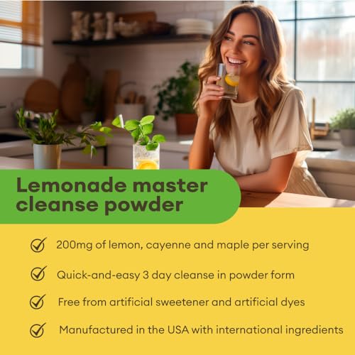 Master Cleanse Detox Powder- Lemonade Detox 3-Day Plant-Based Supplement with Lemon, Maple Syrup, and Cayenne Diet, 6.34oz Container - Image 5