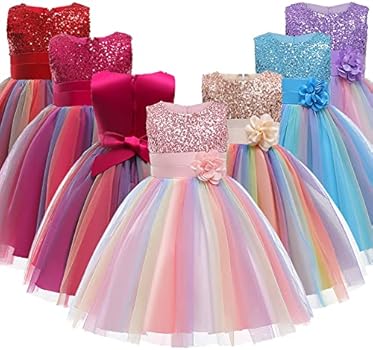 M MUNCASO Prinsessenjurk voor meisjes, pailletten, tule, bloem, regenboog, ronde kraag, mouwloos, avondjurk, verjaardagsfeest, bruiloft, bruidsmeisje, kleine kinderen, baby, leeftijd van 3-9 jaar, paars, 8-9 Jaren