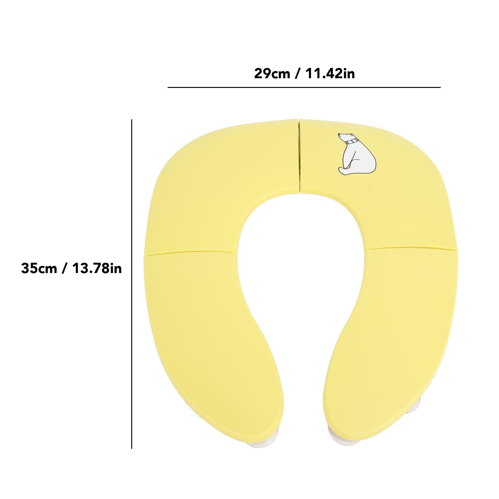 Foldable Baby Travel Toilet Seat Non Slip Suction Cup Design Portable Toddler Travel Potty Mat for Outdoor Travel (Yellow)