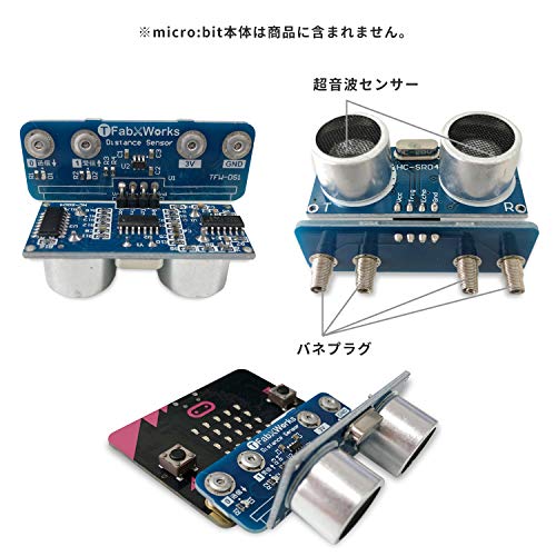 距離センサーの内部構造を示す透視図ならびに超音波の発射・受信の原理