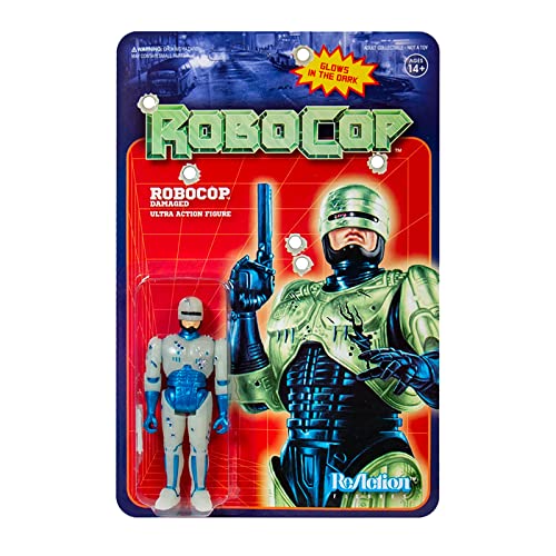 Super7 Robocop Reaction Robocop Battle Damaged Glow in The Dark Action Figure
