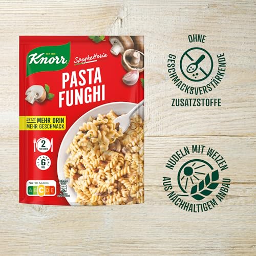 Knorr Spaghetteria Nudel-Fertiggericht Pasta Funghi leckeres Nudelgericht fertig in 6 Minuten 2 Portionen (10 Stück) – Bild 7