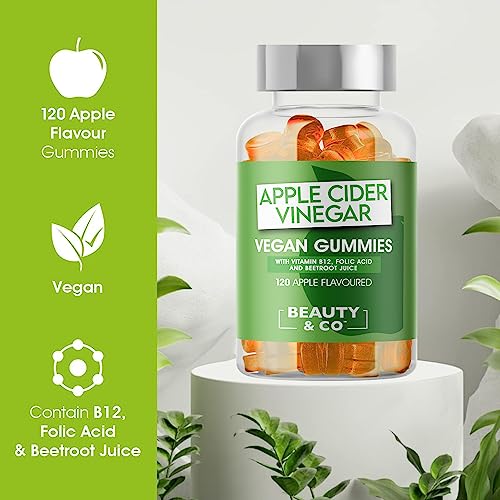 Apple Cider Vinegar with The Mother 1000mg 120 Gummies with Vitamin B12 & Folic Acid by Beauty & Co - Image 4
