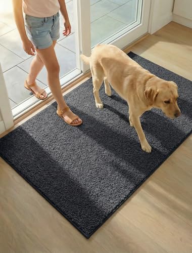 KSSKEN 50x80cm Tapis d’Intérieur Antidérapant et Absorbant, Tapis en Microfibre Douce et Lavable Attrape-Poussière pour Cuisine, Salle de Bain et Entrée...