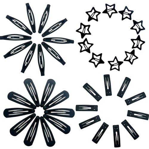 Pinces à cheveux en forme de goutte d'eau noires au design métallique