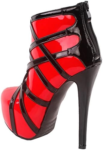 SHOW STORY Chic Sassy Red Pull-On Vogue Latest Stylish Pumps,LF80858RD40,9US,Red | Image 2