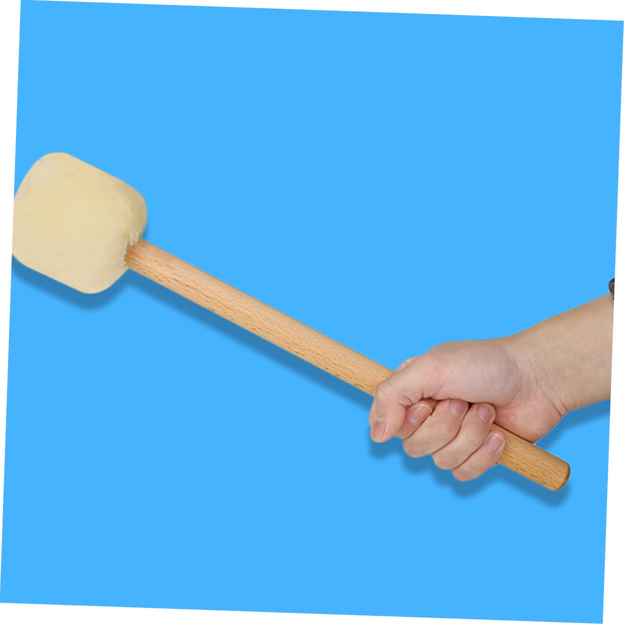 2 Stück Teiliges Bass Drum Mallet mit Buchenholzgriff Weichem Plüschkopf Langlebig und Elastisch Professionelle Percussion Sticks für Schlagzeug und Bassdrum Einfach zu Greifen