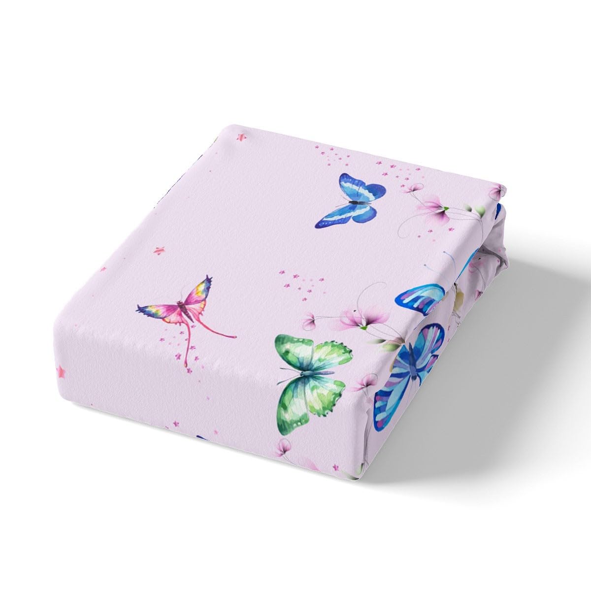 Homemissing Set di biancheria da letto per bambini con farfalle colorate e farfalle volanti, copripiumino per bambini, decorazione con animali, traspirante, collezione di biancheria da letto 2 pezzi,