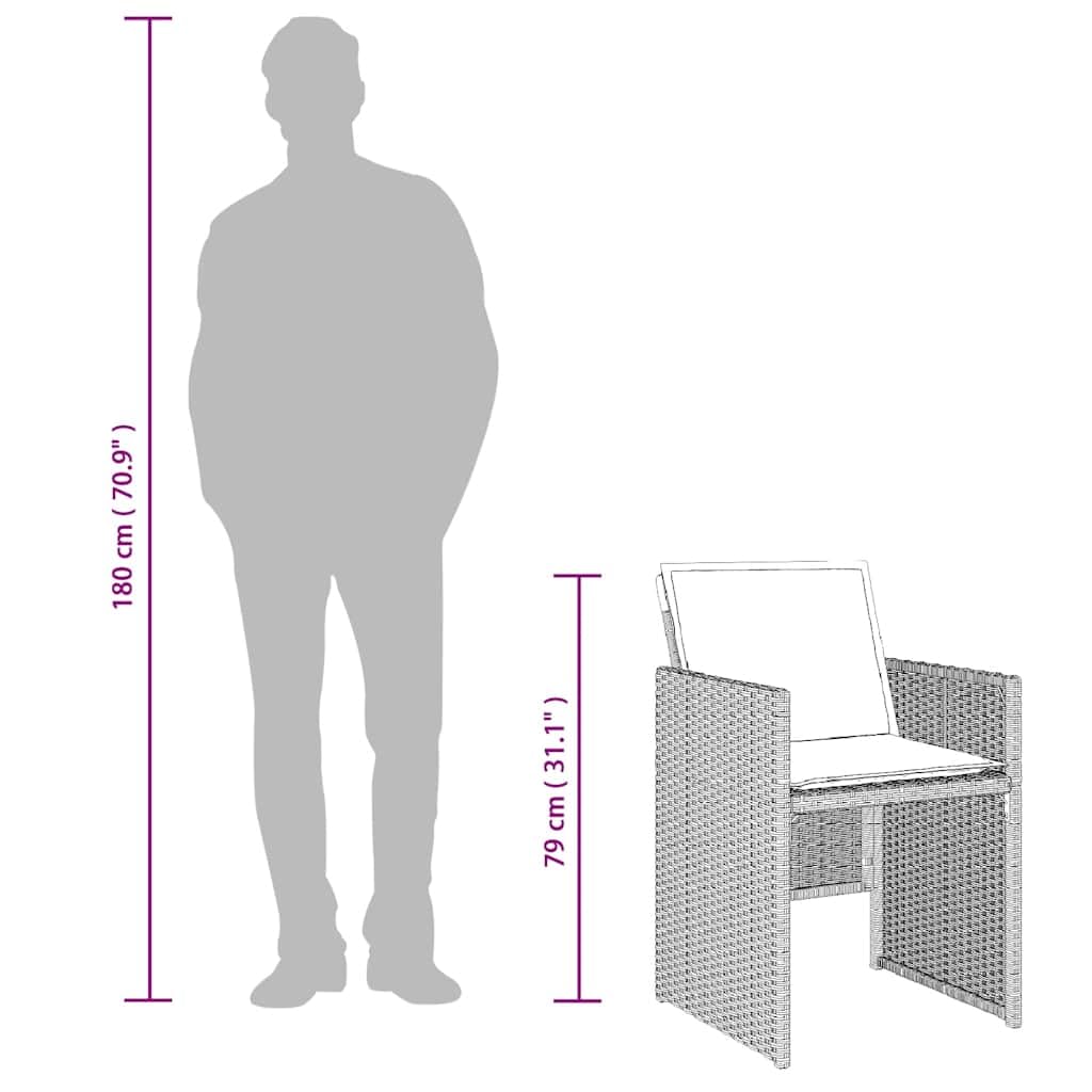 vidaXL Ensemble à Manger de Jardin avec Coussins 5 pcs, Table et Chaise de Terrasse, Meubles de Patio, Mobilier d'Extérieur, Gris Clair Résine Tressée
