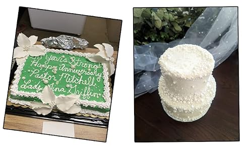 Essbare weiße perlen Zucker streusel 120g Dessert Streusel|Kuchen Cupcake Topper Cookie-Dekorationen Süße Persönlichkeiten Zuckerstreusel für Hochzeiten und tägliche Kuchendekorationen