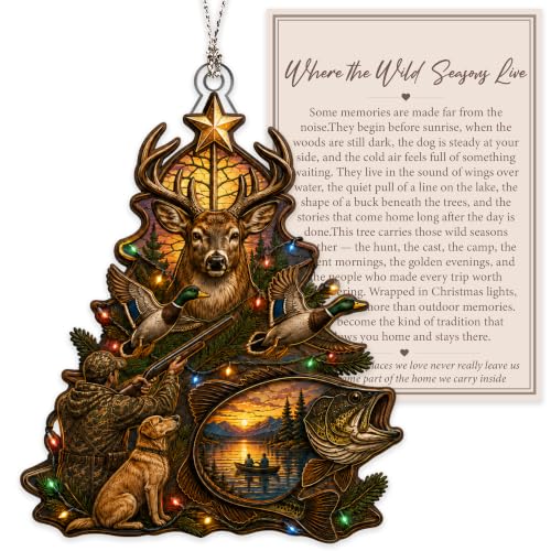 Image of Deer Hunting Christmas Ornament 2026, Fishing Tree Ornament, Rustic Wildlife Decor, Deer Hunter Gift, Cabin Holiday Keepsake