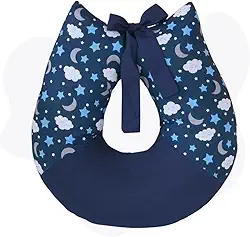 Almofada Amamentação Apoio Para Amamentar Mamãe E Bebê (Estrela Lua Marinho)