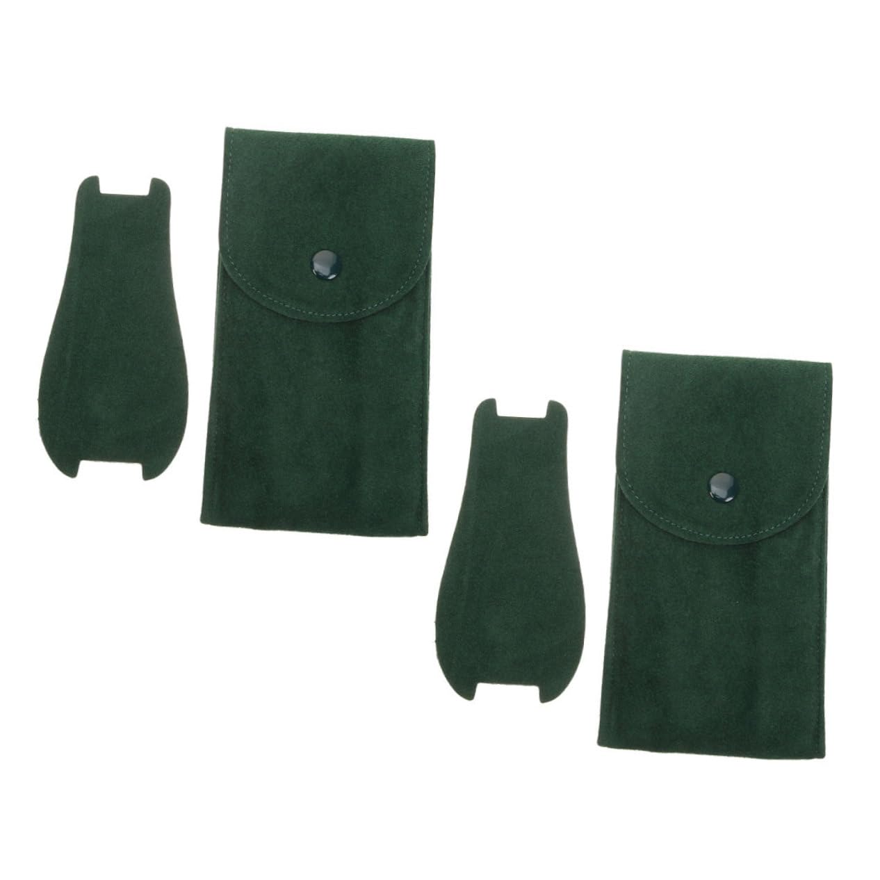 SOLUSTRE 5 Sätze Aufbewahrungstasche Ansehen Wasserdicht Sprechen Tragen Beutel Betrachten Schutz Uhrentasche Für Uhr Ärmel Reisen Juwelierorganisator Green Flanell 2 Stück * 5