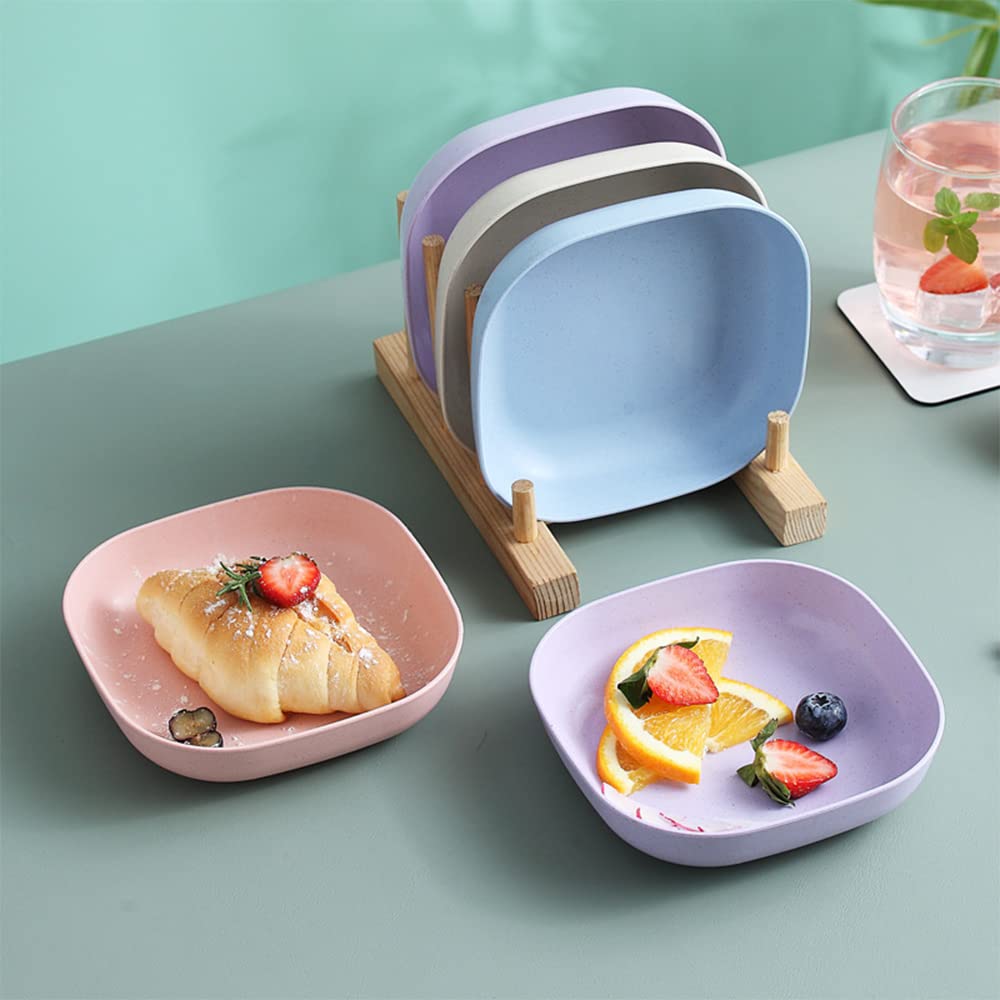 10 Pezzi Piatti Da Dessert, Piatti Quadrati Da Dessert Con Scolapiatti, Riutilizzabile Piatti, Piatti Da Colazione, Per Torte, Dolci, Pasta, Frutta, Cucina, Piatti