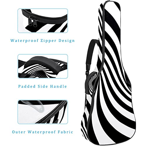 Housse de guitare en tissu Oxford imperméable avec bandoulière réglable Noir et blanc - Les Beatles, Paul McCartney, John Lennon, RIngo Starr, George Harrison Housse de guitare en tissu Oxford imperméable avec bandoulière réglable Noir et blanc – Image 5