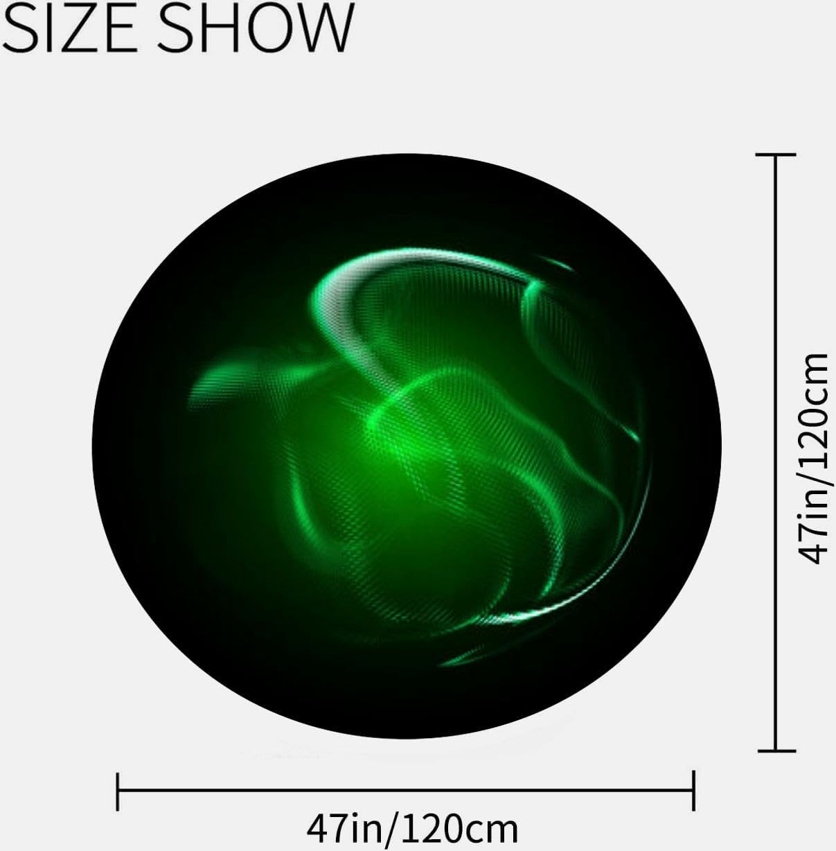 Computer Chair Mat for Hardwood Floor Gaming Rug Carpet Desk Office Chair Mat Floor Mat for Office Chair Gaming Room Green Glowing orb Over Black