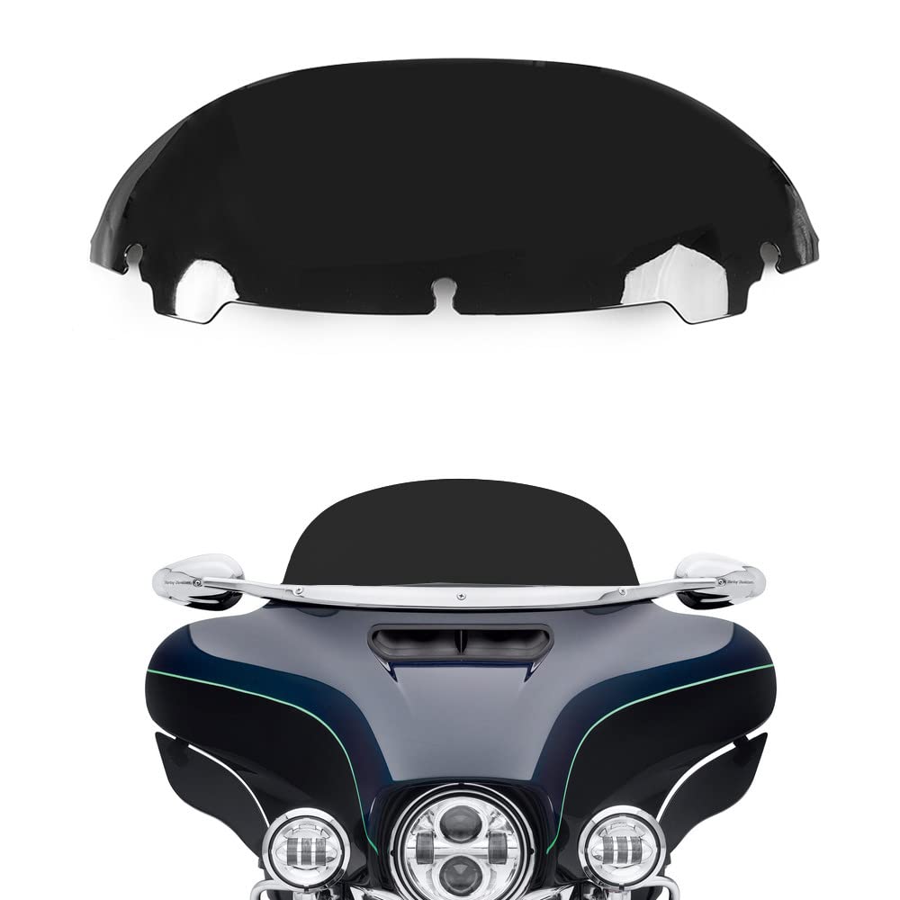 7" Black Round Windshield Windscreen Compatible for 2014-2022 Harley Davidson Touring Street Glide/Electra Glide/Ultra Limited/Tri Glide FLHT FLHX FLHXS FLHTK